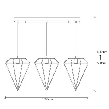 Lámpara de techo Elmas-6294 cromo metal 100x30x134 cm - 8681875501223