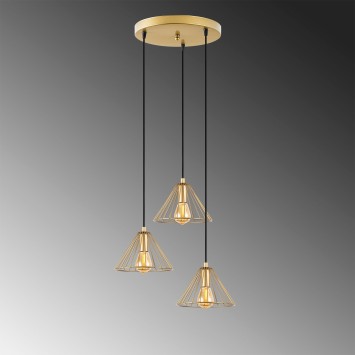 Lámpara de techo SOYLU-11361 oro brillante metal 41x41x117 cm - 8683342835510