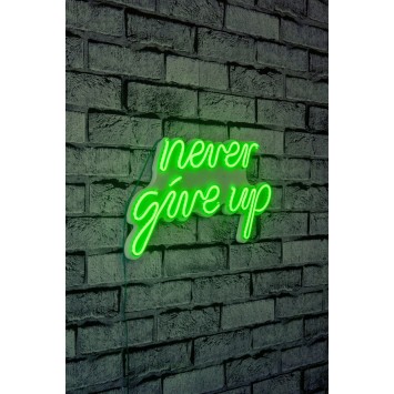 Iluminación LED decorativa de plástico Never Give Up verde 39.5x23x2 cm