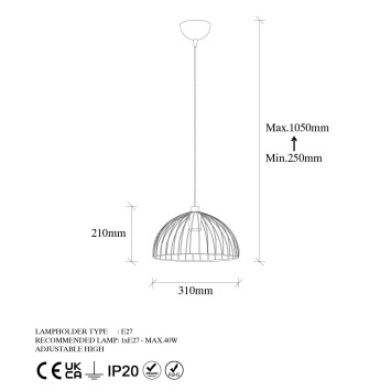 Lámpara de techo TELKURE-11990 oro brillante metal 31x31x105 cm - 8683342835619