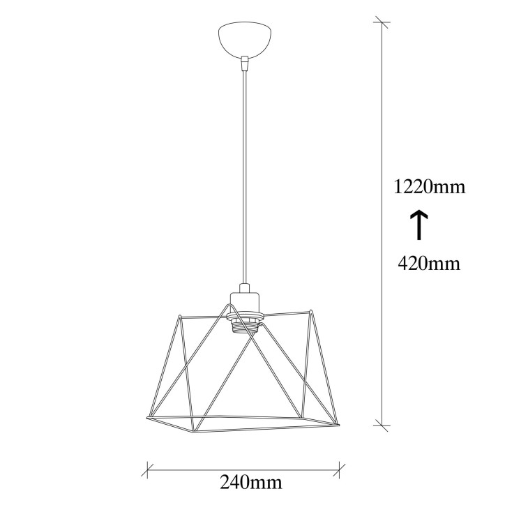 Lámpara de techo Best-621-S negro metal diámetro 24x122 cm