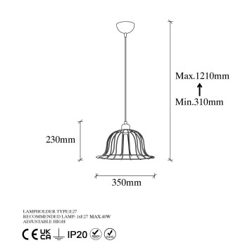 Lámpara de techo BOEY-11391 oro brillante metal 35x35x121 cm - 8683342834582