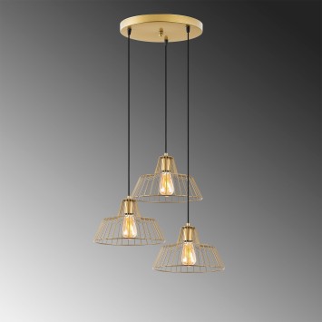 Lámpara de techo HAKCU-11965 oro brillante metal 55x55x116 cm - 8683342835008