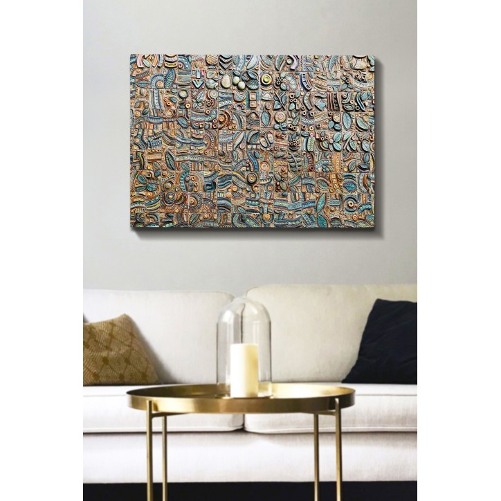 Pintura decorativa lienzo Kanvas Tablo-146 multicolor 70x100 cm