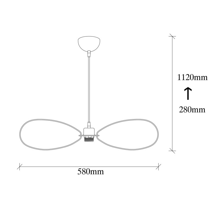 Lámpara de techo Hemdem-707-S WHITE blanco metal diámetro 58x112 cm