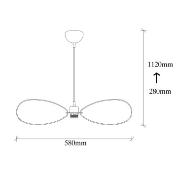 Lámpara de techo Hemdem-707-S WHITE blanco metal diámetro 58x112 cm - 8681875568905