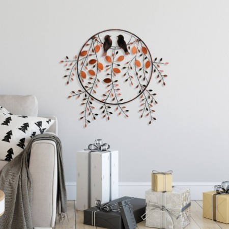 Decoración pared de metal Love of Birds 3 multicolor 86x75 cm