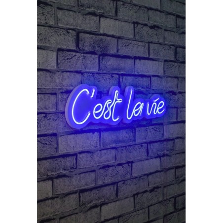 Iluminación LED decorativa de plástico C'est La Vie azul 50x14x2 cm