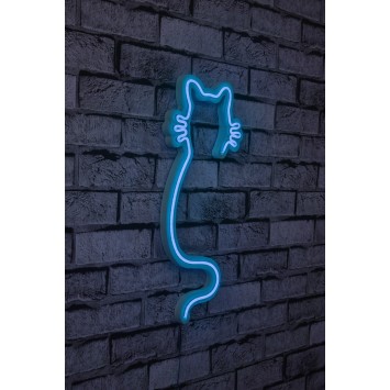 Iluminación LED decorativa de plástico Cat azul 22x48x2 cm