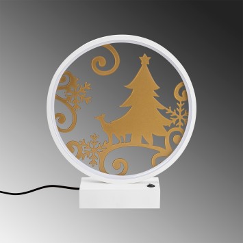 Lámpara de mesa XMAS11 oro blanco metal diámetro 30x30 cm - 8683743384709