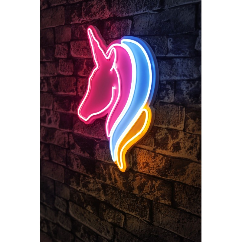 Iluminación LED decorativa de plástico Unicorn amarillo azul blanco