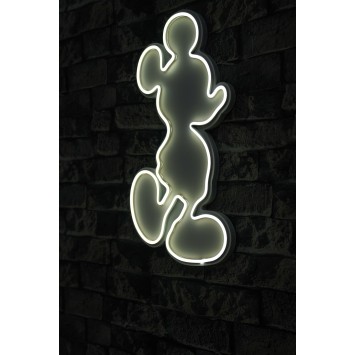 Iluminación LED decorativa de plástico Mickey Mouse blanco 27x49x3 cm