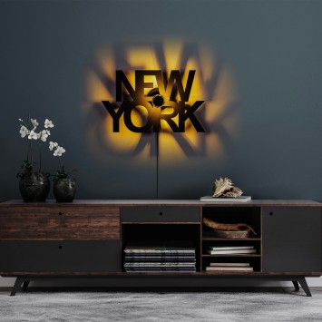 Lámpara de pared Newyork negro metal 50x30x9 cm - 8683743676347