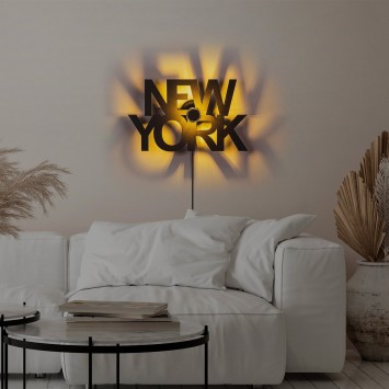 Lámpara de pared Newyork negro metal 50x30x9 cm - 8683743676347