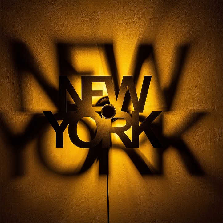 Lámpara de pared Newyork negro metal 50x30x9 cm