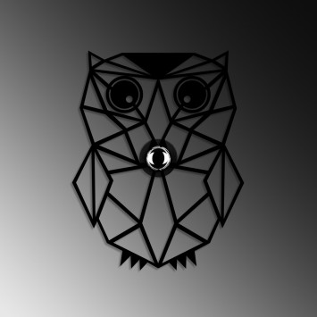 Lámpara de pared Owl negro metal 39x49x9 cm - 8683743676361