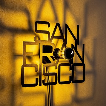 Lámpara de pared San Francisco negro metal 49x30x9 cm - 8683743676330