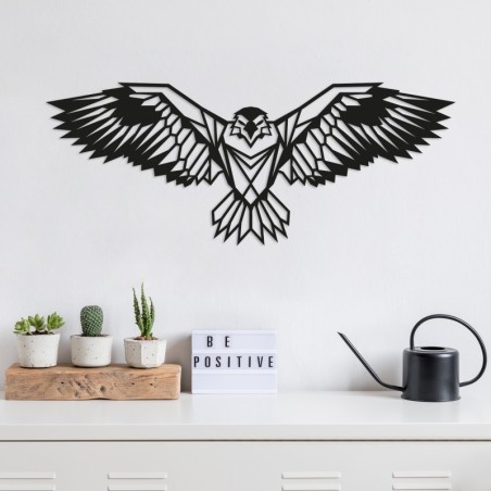 Decoración pared de metal Eagle3 negro 100x44 cm