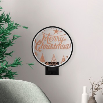 Lámpara de pared XMAS20 cobre negro metal 30x36x10 cm - 8683743395545