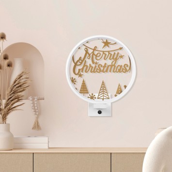 Lámpara de pared XMAS28 oro blanco metal 30x36x10 cm - 8683743395620