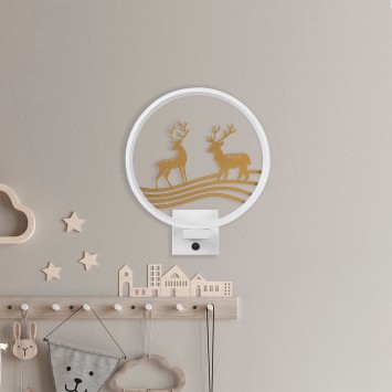 Lámpara de pared XMAS30 oro blanco metal 30x36x10 cm - 8683743395644