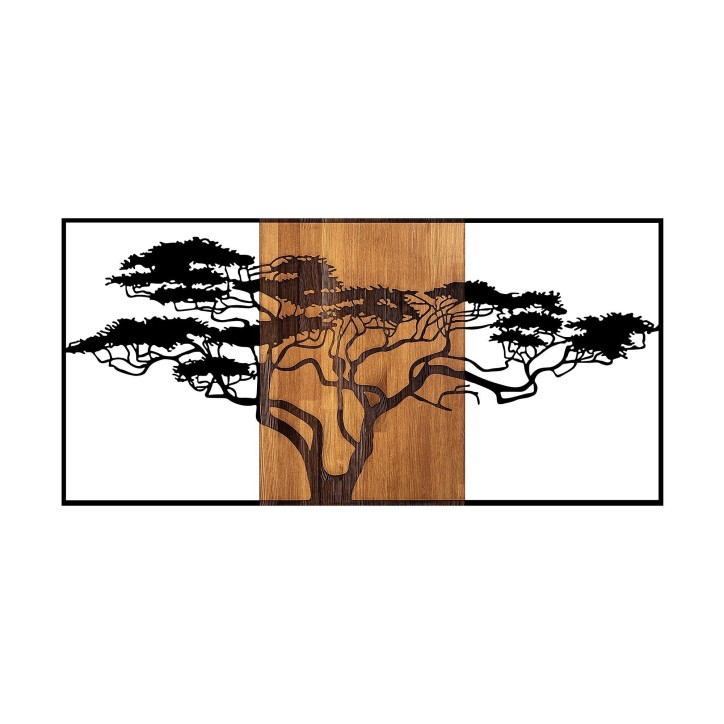 Decoración pared de madera Acacia Tree-328 nogal negro 147x3x70 cm