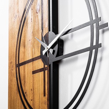 Reloj de pared madera Modelo 38 nogal claro negro 56x3x58 cm