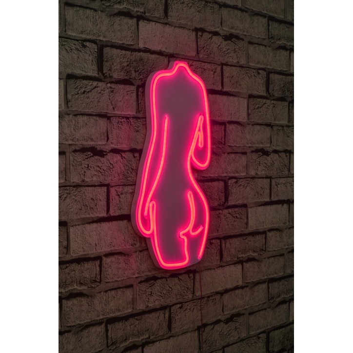 Iluminación LED decorativa de plástico Sexy Woman rosa 22x42x2 cm