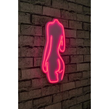 Iluminación LED decorativa de plástico Sexy Woman rosa 22x42x2 cm