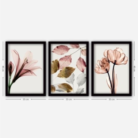 Cuadro decorativo enmarcado 3SC194 multicolor 35x45 cm (3 piezas)