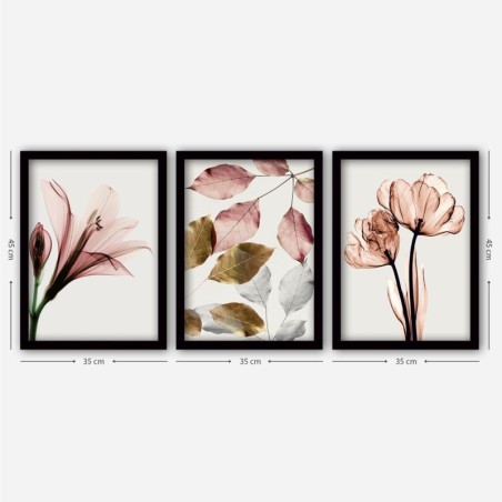 Cuadro decorativo enmarcado 3SC194 multicolor 35x45 cm (3 piezas)
