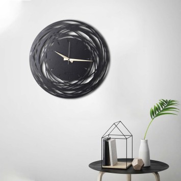 Reloj de pared metal Lines negro 50x50 cm