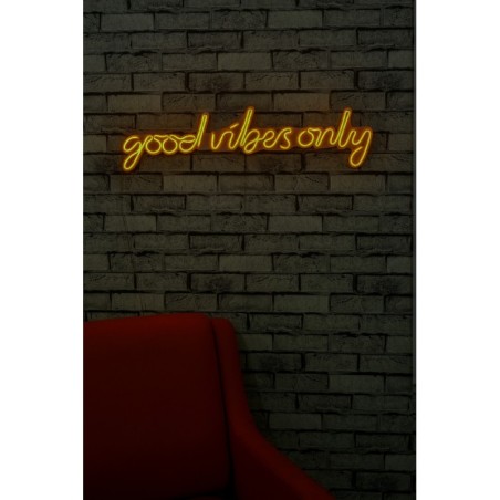 Iluminación LED decorativa de plástico Good Vibes Only amarillo 76x19x2 cm