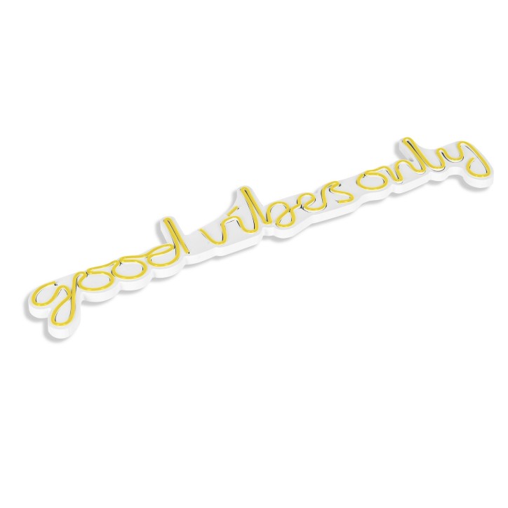 Iluminación LED decorativa de plástico Good Vibes Only amarillo 76x19x2 cm