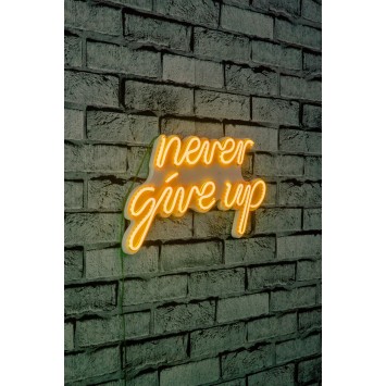 Iluminación LED decorativa de plástico Never Give Up amarillo 39.5x23x2 cm