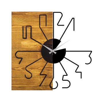 Reloj de pared madera Modelo 29 nogal negro 58x3x58 cm