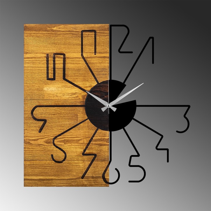 Reloj de pared madera Modelo 29 nogal negro 58x3x58 cm