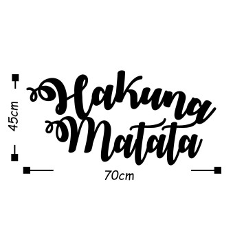 Decoración pared de metal Hakuna Matata negro 70x35 cm