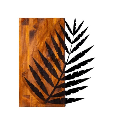 Decoración pared de madera Leaf 3 nogal negro 50x58 cm