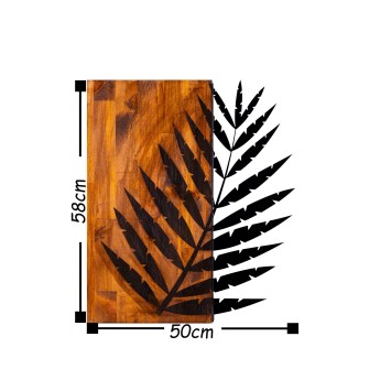 Decoración pared de madera Leaf 3 nogal negro 50x58 cm