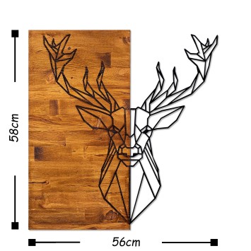 Decoración pared de madera Deer1 nogal negro 56x58 cm