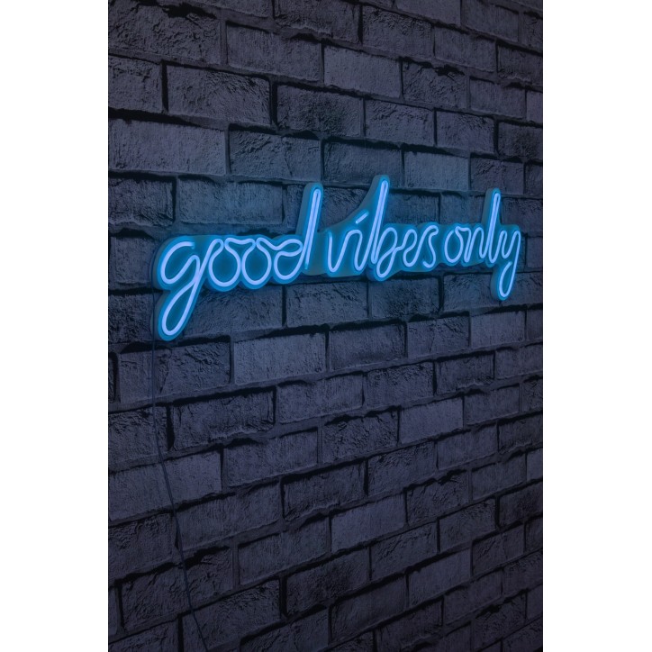 Iluminación LED decorativa de plástico Good Vibes Only azul 76x19x2 cm