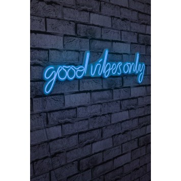 Iluminación LED decorativa de plástico Good Vibes Only azul 76x19x2 cm