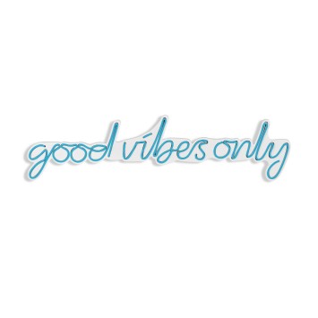 Iluminación LED decorativa de plástico Good Vibes Only azul 76x19x2 cm