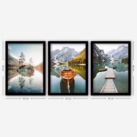 Cuadro decorativo enmarcado 3SC18 multicolor 35x45 cm (3 piezas)