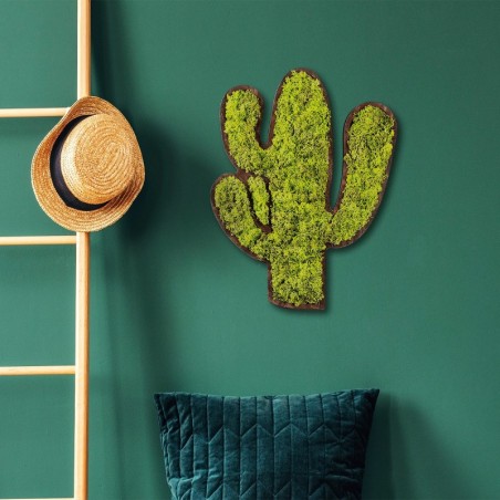 Decoración pared Cactus verde blanco 34x1.6x45 cm