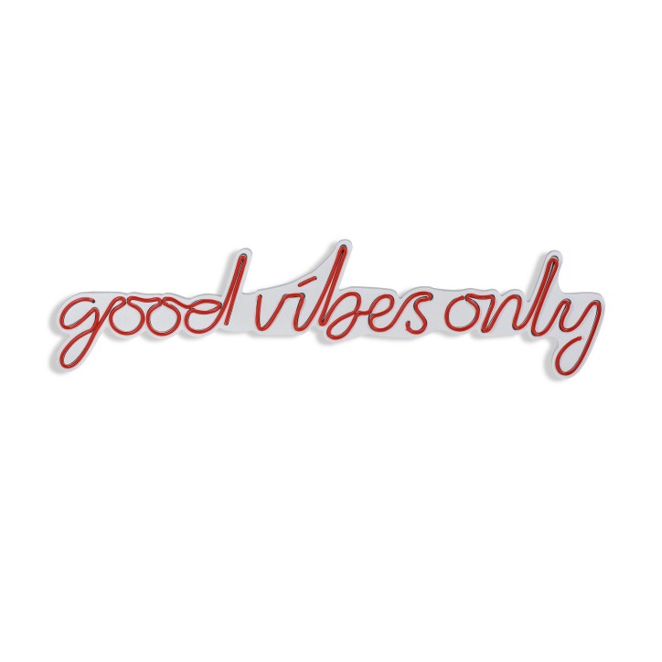 Iluminación LED decorativa de plástico Good Vibes Only rojo 76x19x2 cm