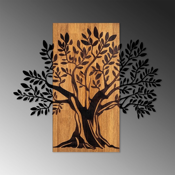 Decoración pared de madera Monumental Tree 2 nogal negro 65x58 cm