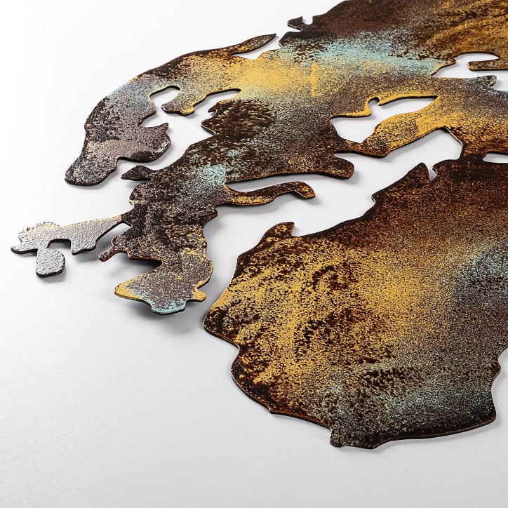 Decoración pared de metal World Map Medium-3 multicolor 150x59 cm