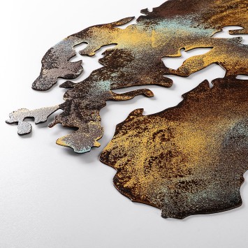 Decoración pared de metal World Map Medium -3 multicolor 150x59 cm